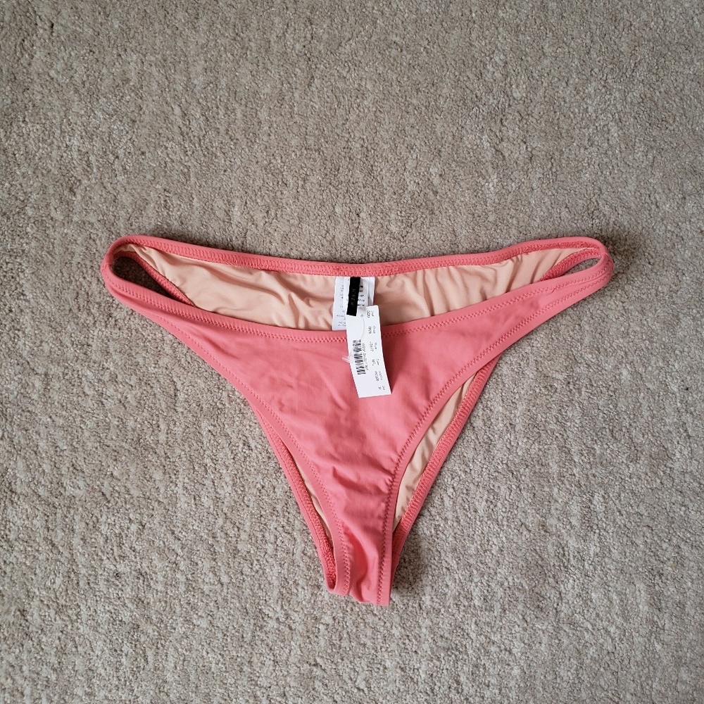 Jcrew 1989 high leg bikini bottom pink M